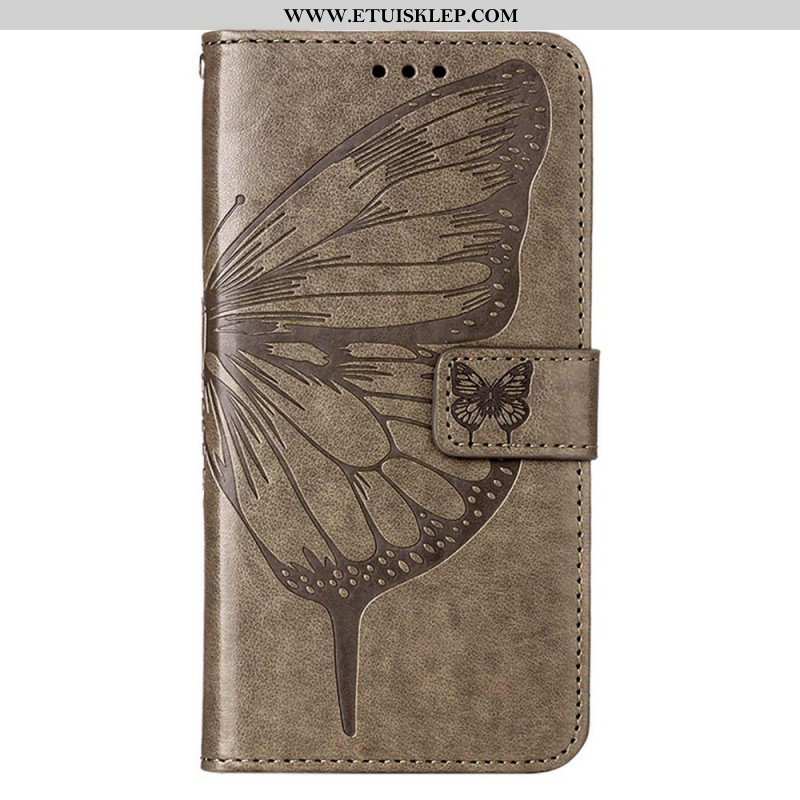 Etui Folio do Poco X4 GT z Łańcuch Motyl W Paski